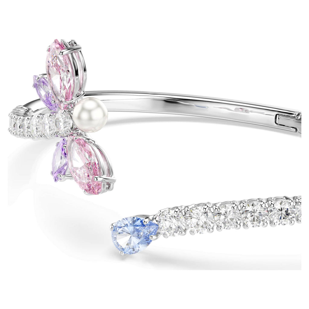 Ariana Grande x Swarovski bangle Mixed cuts, Dragonfly, Multicolored, Rhodium plated