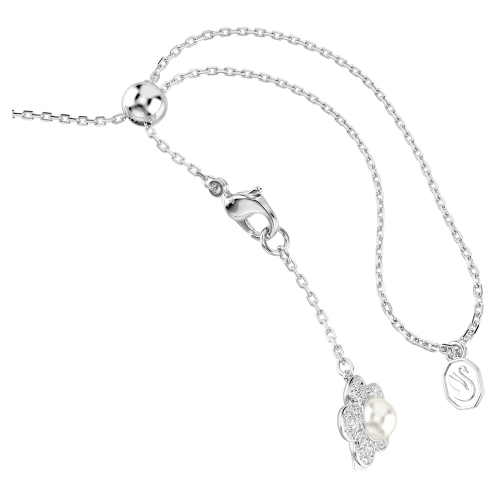 Ariana Grande x Swarovski choker Crystal pearl, Round cut, White, Rhodium plated