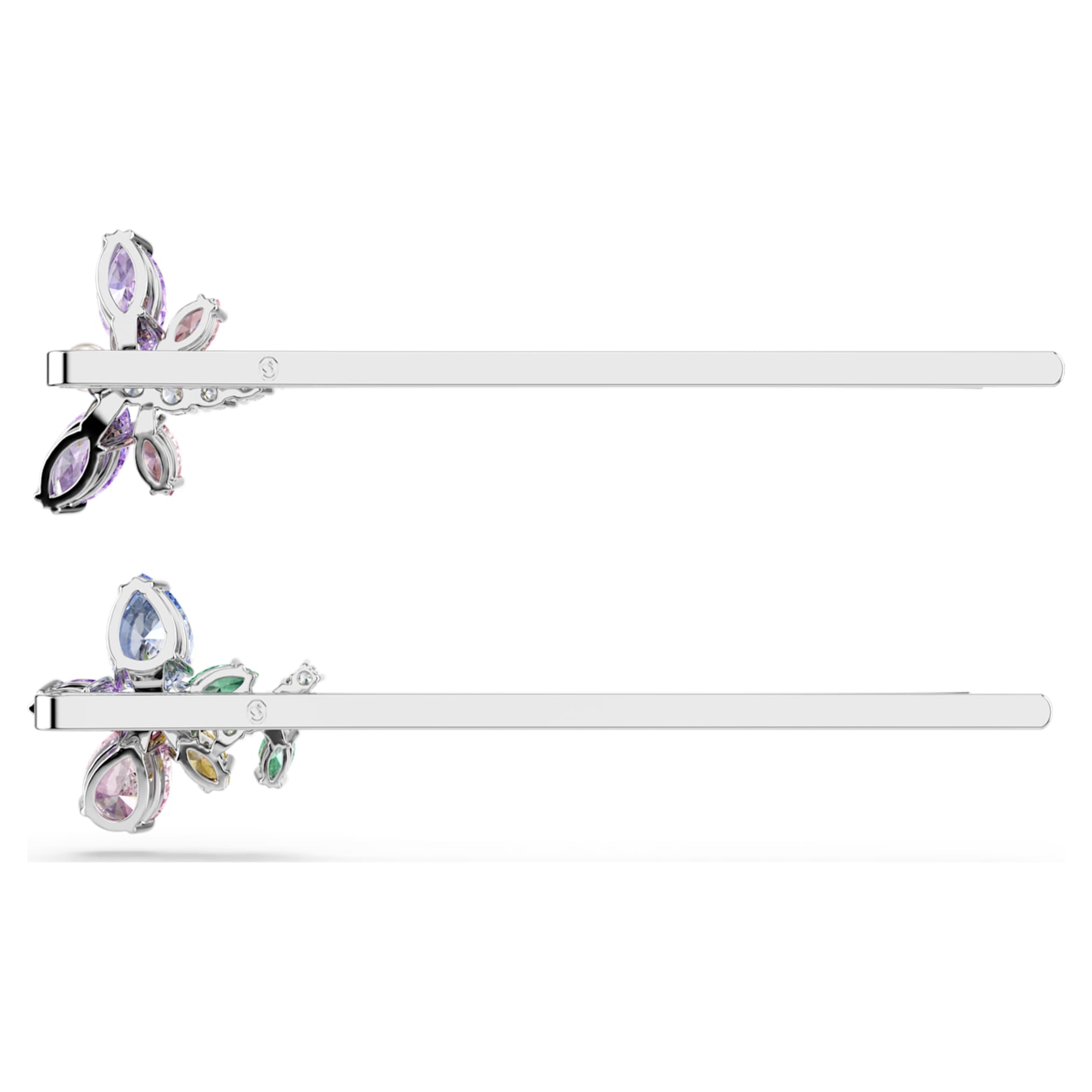 Ariana Grande x Swarovski hair pin Mixed cuts, Dragonfly, Flower, Multicolored, Rhodium plated