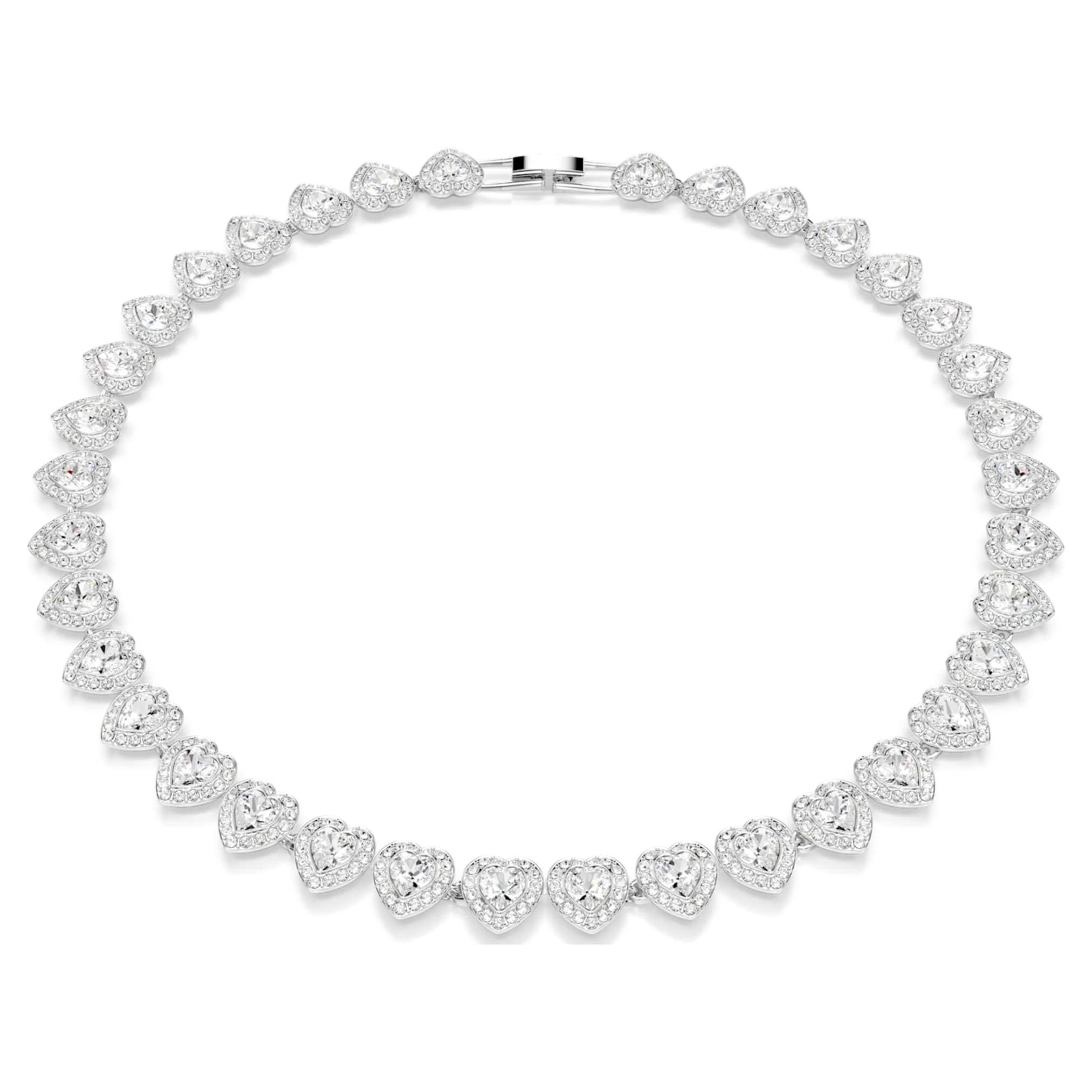 Ariana Grande x Swarovski necklace Mixed cuts, Heart, White, Rhodium plated