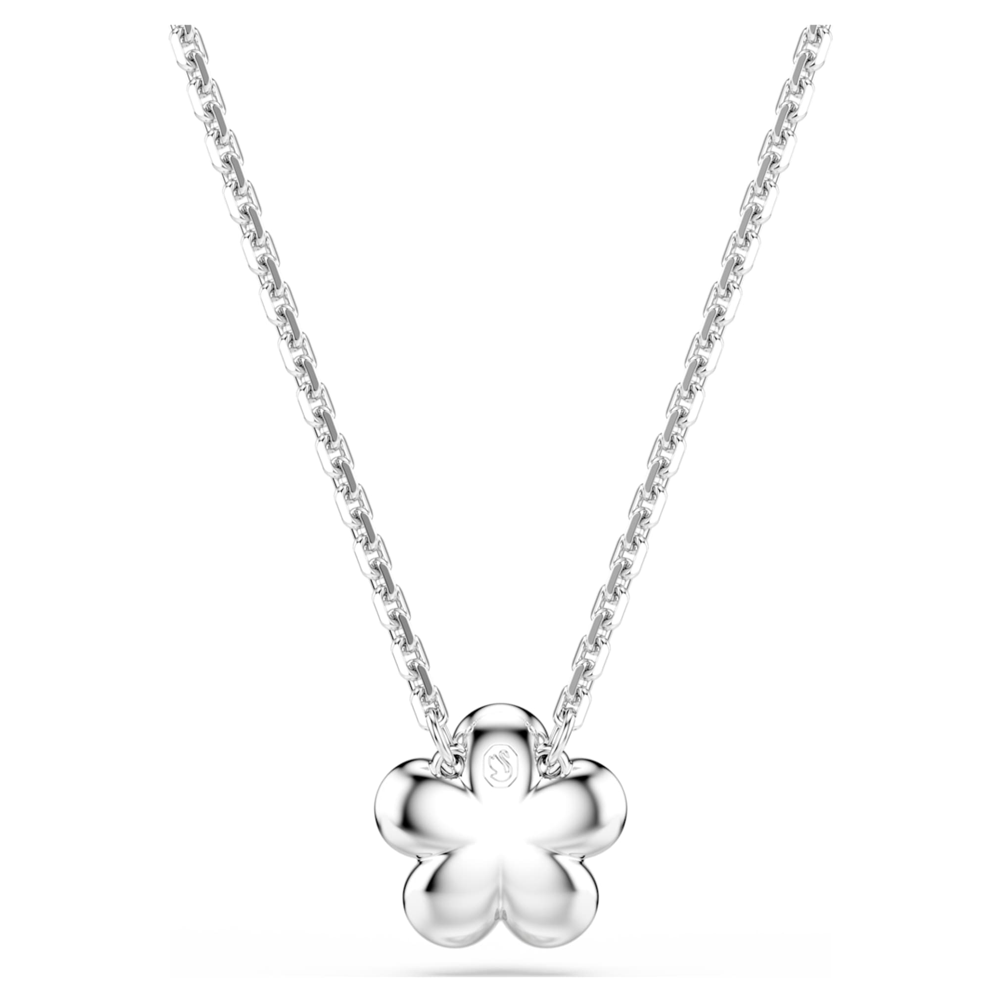 Ariana Grande x Swarovski pendant Crystal Pearl, Round cut, Flower, White, Rhodium plated