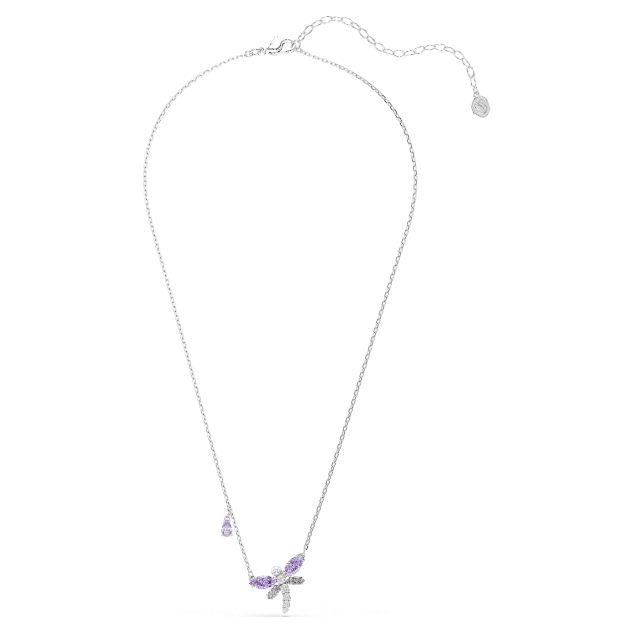 Ariana Grande x Swarovski pendant Mixed cuts, Dragonfly, Multicolored, Rhodium plated