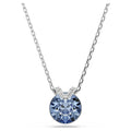 Swarovski Bella V pendant Round cut, Blue, Rhodium plated