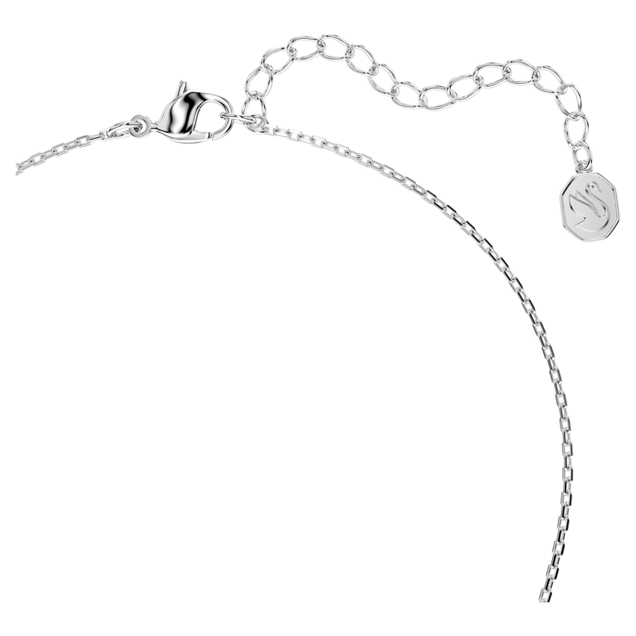 Swarovski Bella V pendant Round cut, Blue, Rhodium plated