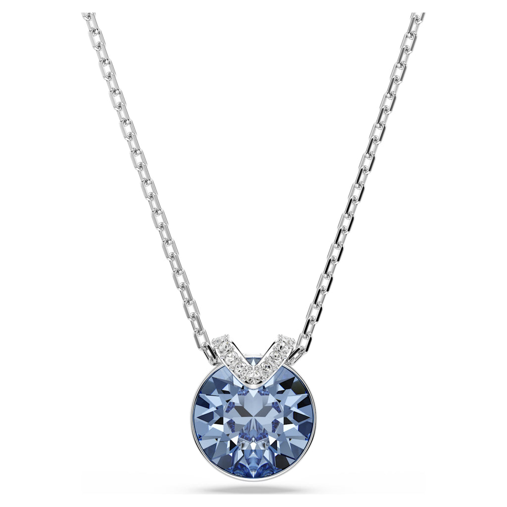 Swarovski Bella V pendant Round cut, Green, 18K gold finish