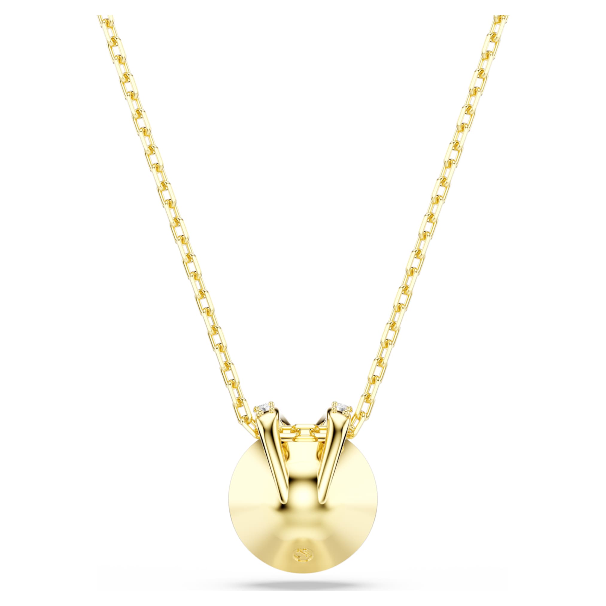 Swarovski Bella V pendant Round cut, Green, 18K gold finish
