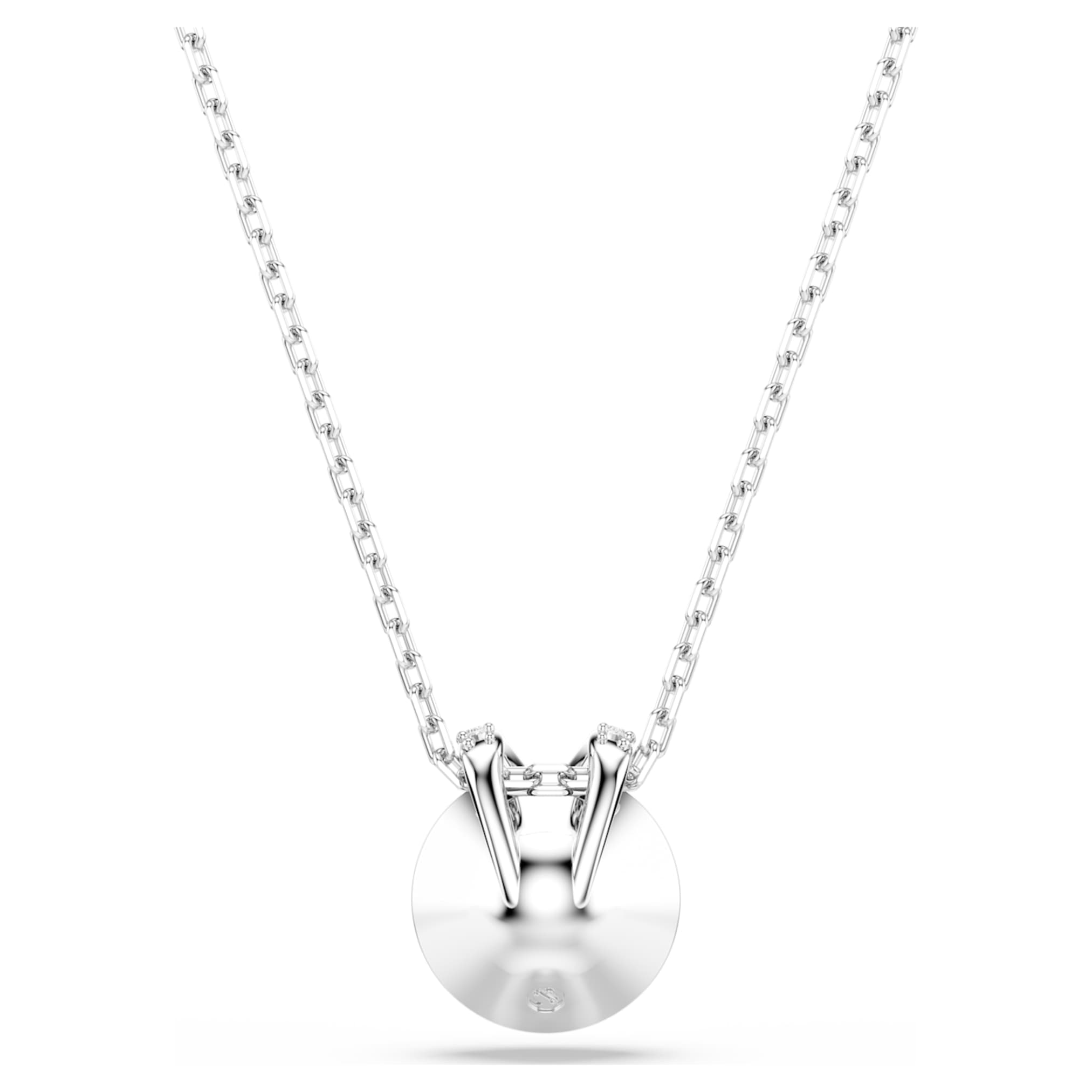 Swarovski Bella V pendant Round cut, Pink, Rhodium plated
