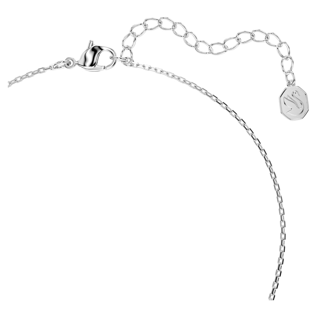 Swarovski Bella V pendant Round cut, Pink, Rhodium plated