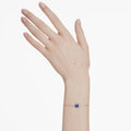 Swarovski Birthstone bracelet Square cut, March, Blue, Rhodium plated