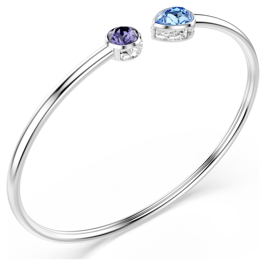 Swarovski Chroma bangle Mixed cuts, Multicolored, Rhodium plated