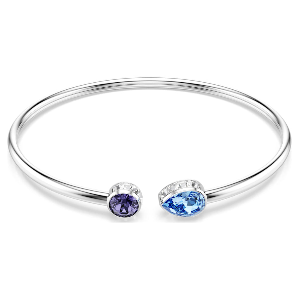 Swarovski Chroma bangle Mixed cuts, Multicolored, Rhodium plated