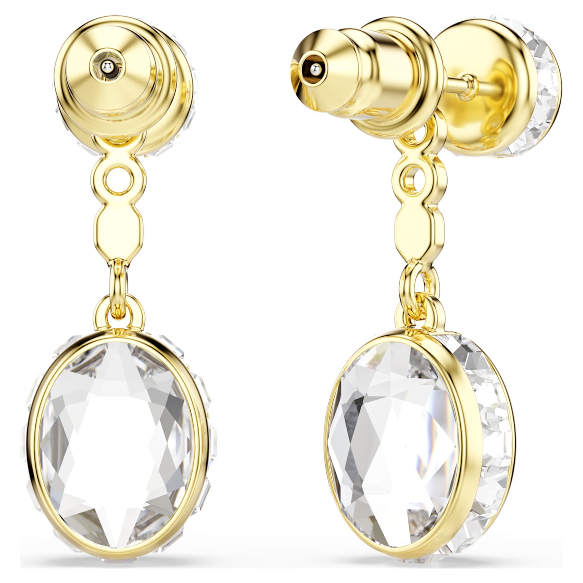 Swarovski Chroma drop earrings Mixed cuts, Multicolored, 18K gold finish