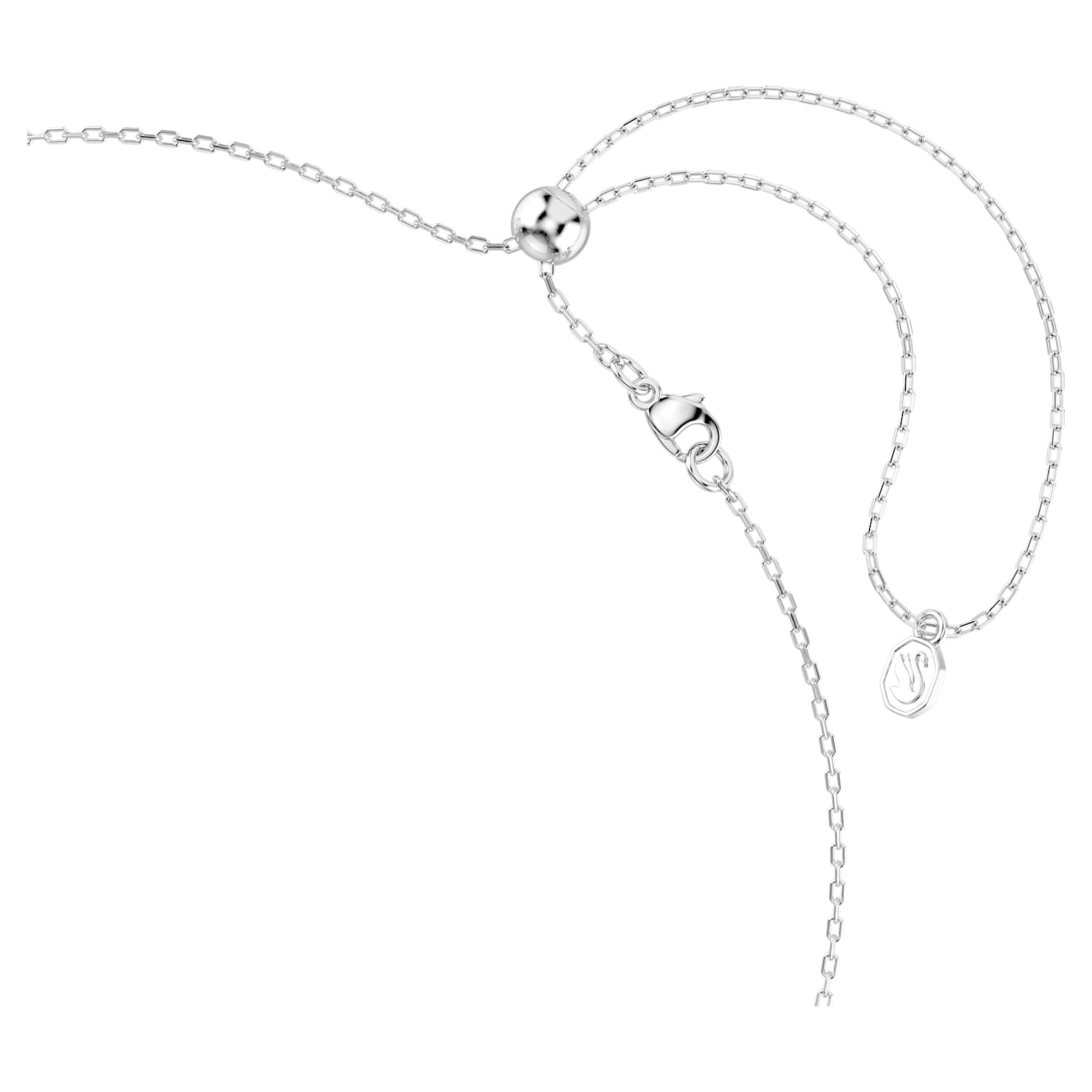 Swarovski Chroma necklace Mixed cuts, Star, White, Rhodium plated