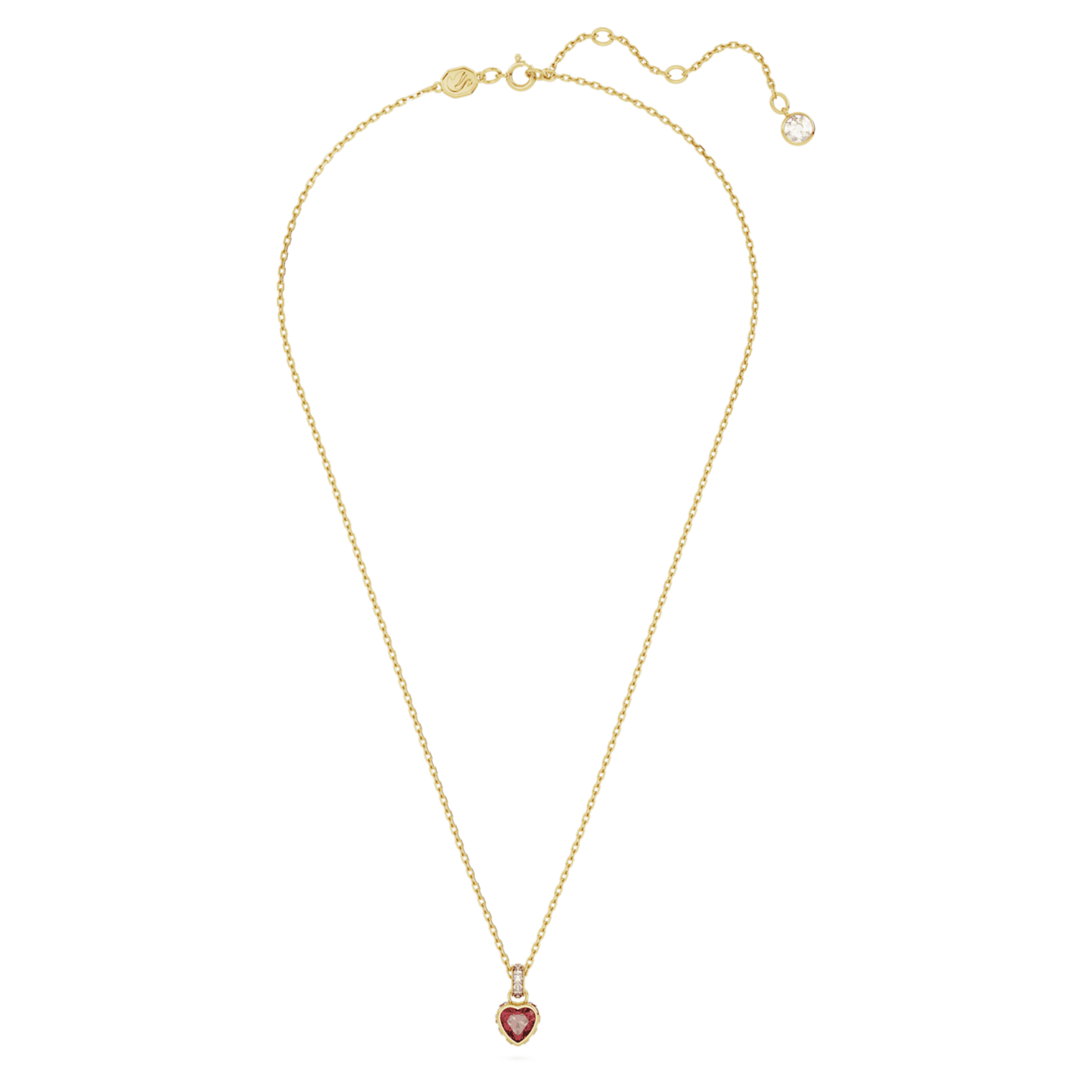 Swarovski Chroma pendant Heart, Red, 18K gold finish