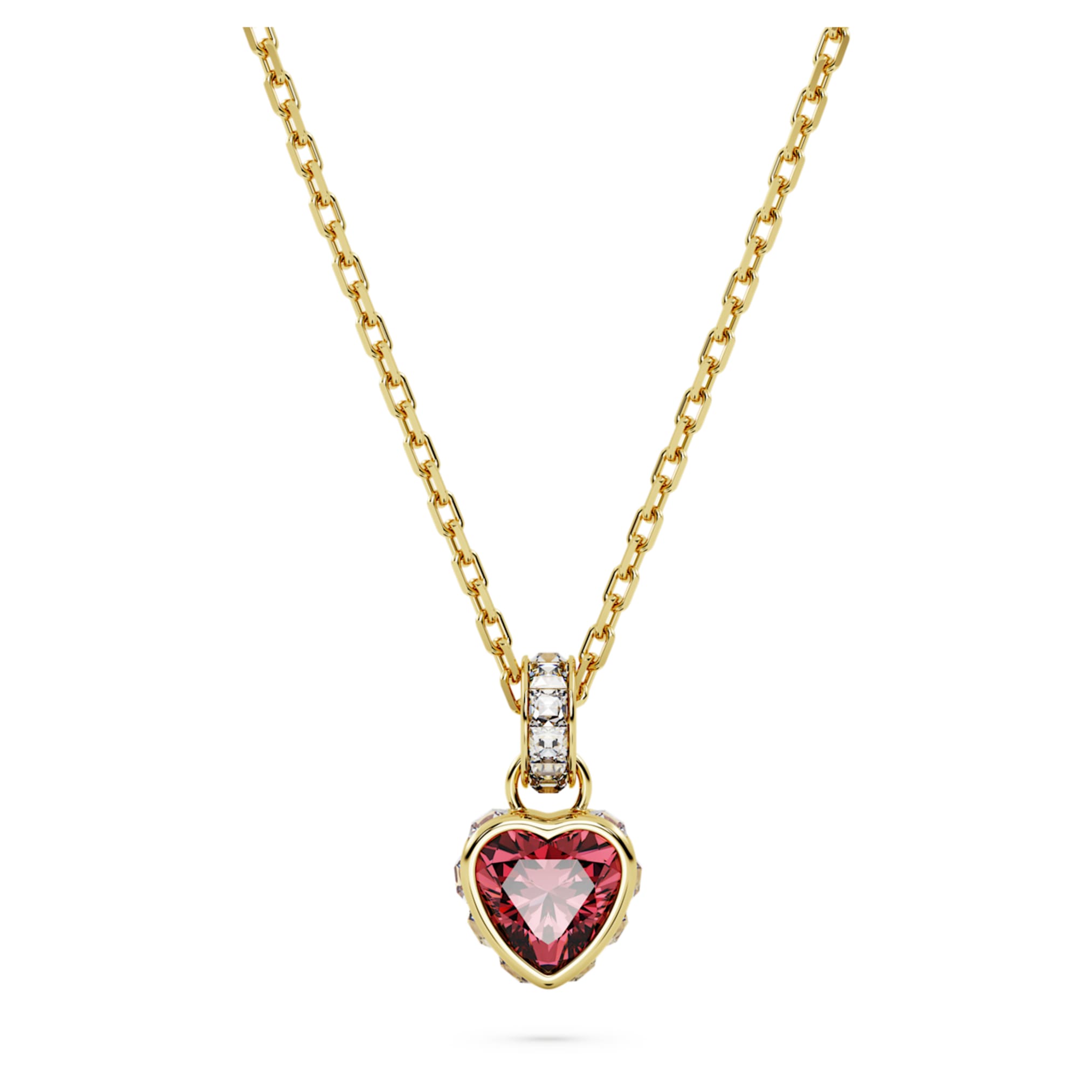 Swarovski Chroma pendant Heart, Red, 18K gold finish