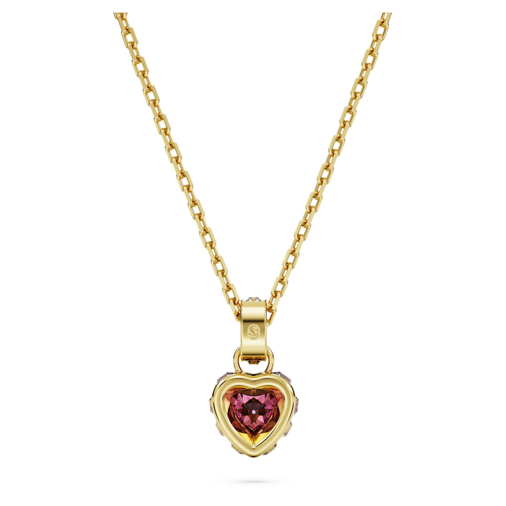 Swarovski Chroma pendant Heart, Red, 18K gold finish