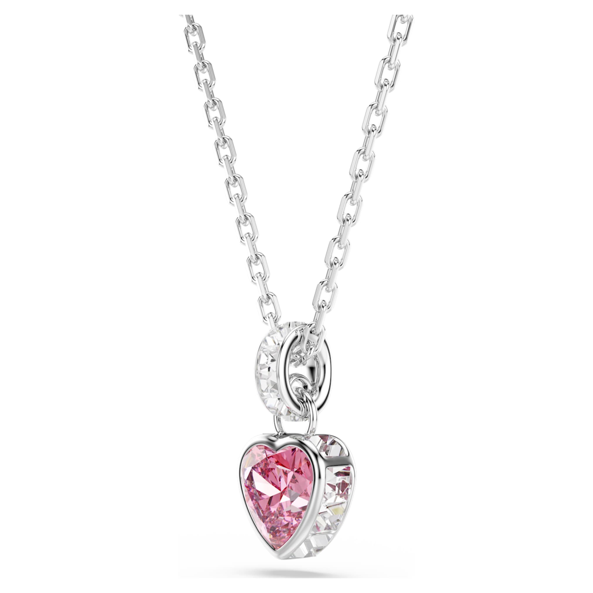 Swarovski Chroma pendant Mixed cuts, Pink, Rhodium plated
