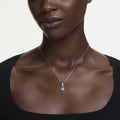 Swarovski Chroma pendant Pear cut, Blue, 18K gold finish