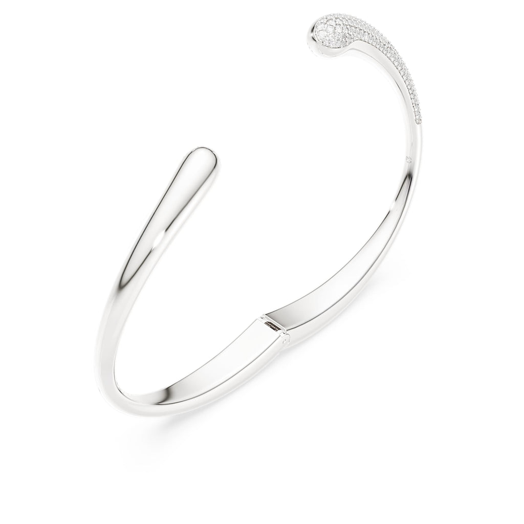 Swarovski Classica bangle Intertwining, Round cut, White, Sterling silver