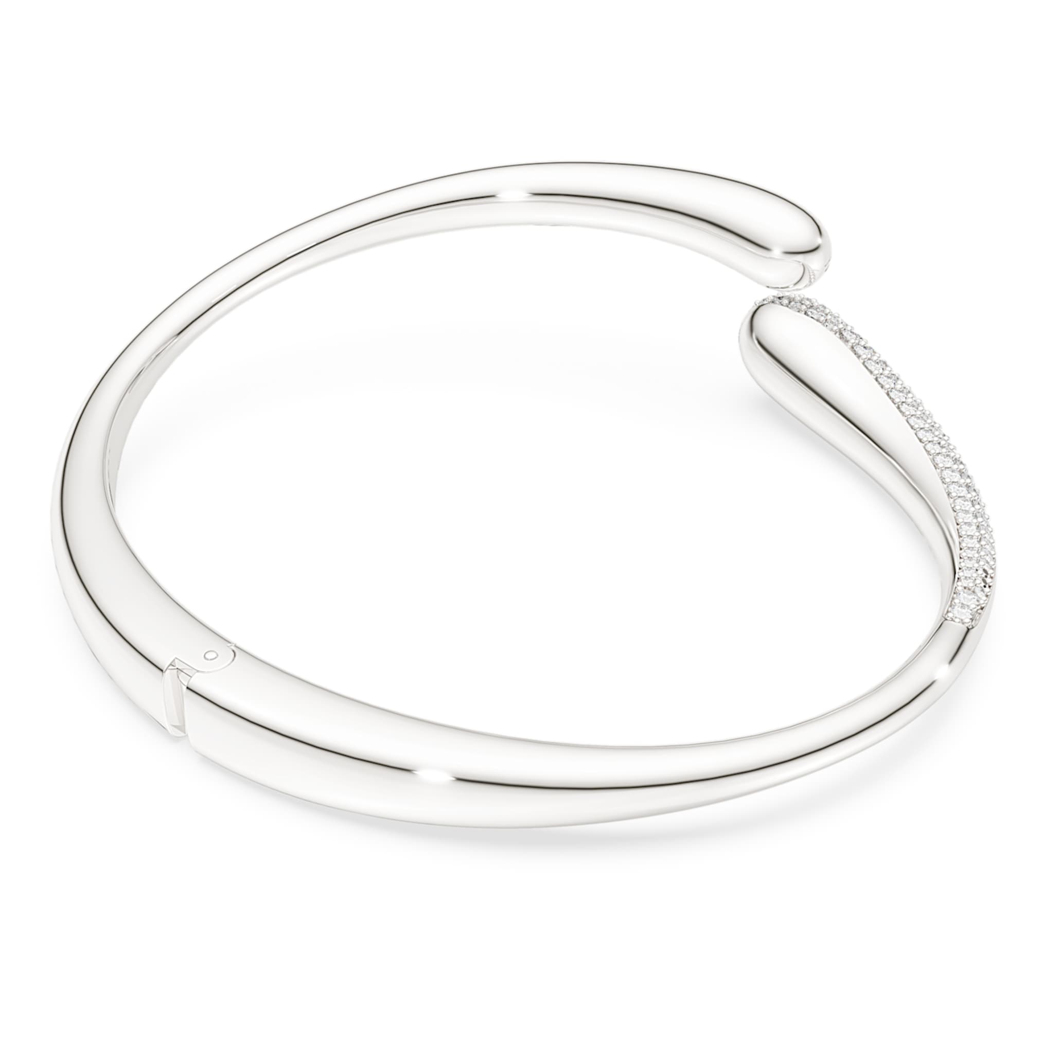 Swarovski Classica bangle Intertwining, Round cut, White, Sterling silver
