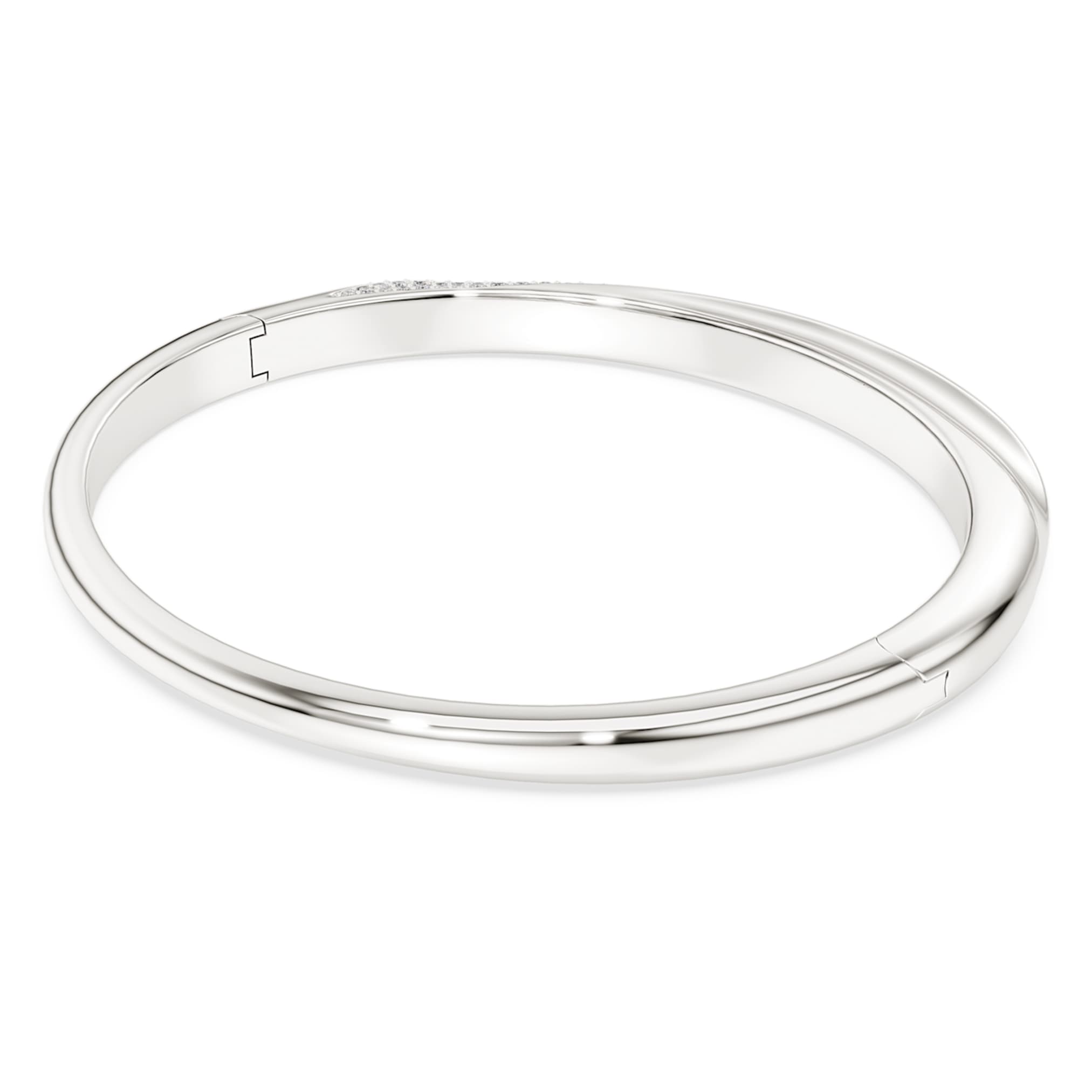 Swarovski Classica bangle Round cut, White, Sterling silver