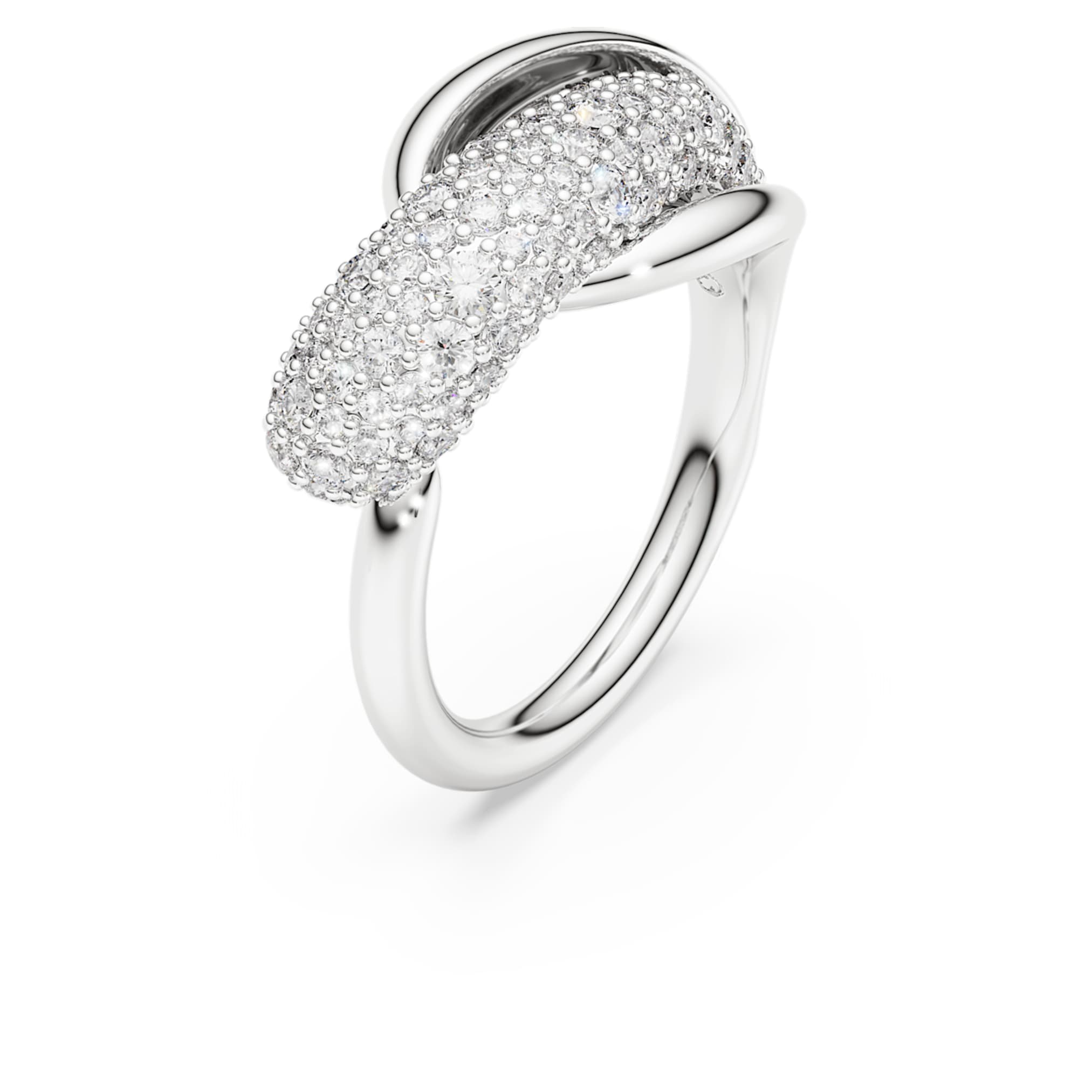 Swarovski Classica cocktail ring Round cut, White, Sterling silver