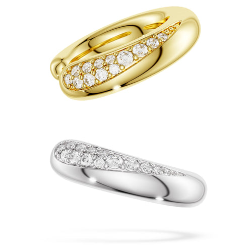 Swarovski Classica ear cuffs Round cut, White, Sterling silver, 18K gold finish