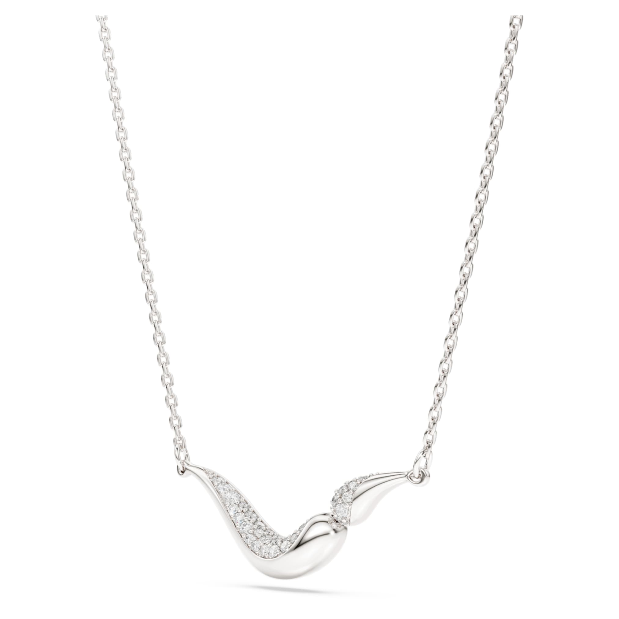 Swarovski Classica necklace Round cut, White, Sterling silver