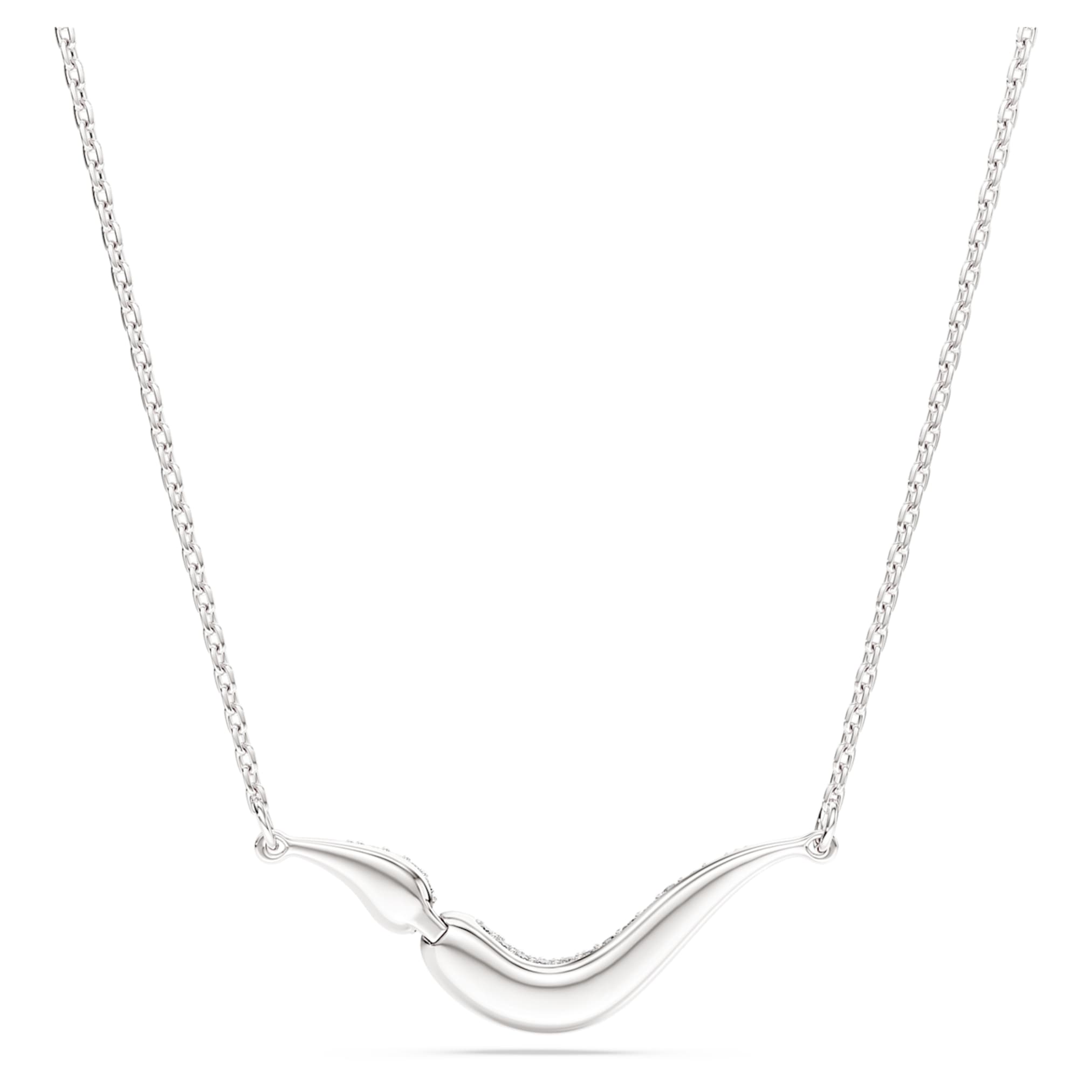 Swarovski Classica necklace Round cut, White, Sterling silver