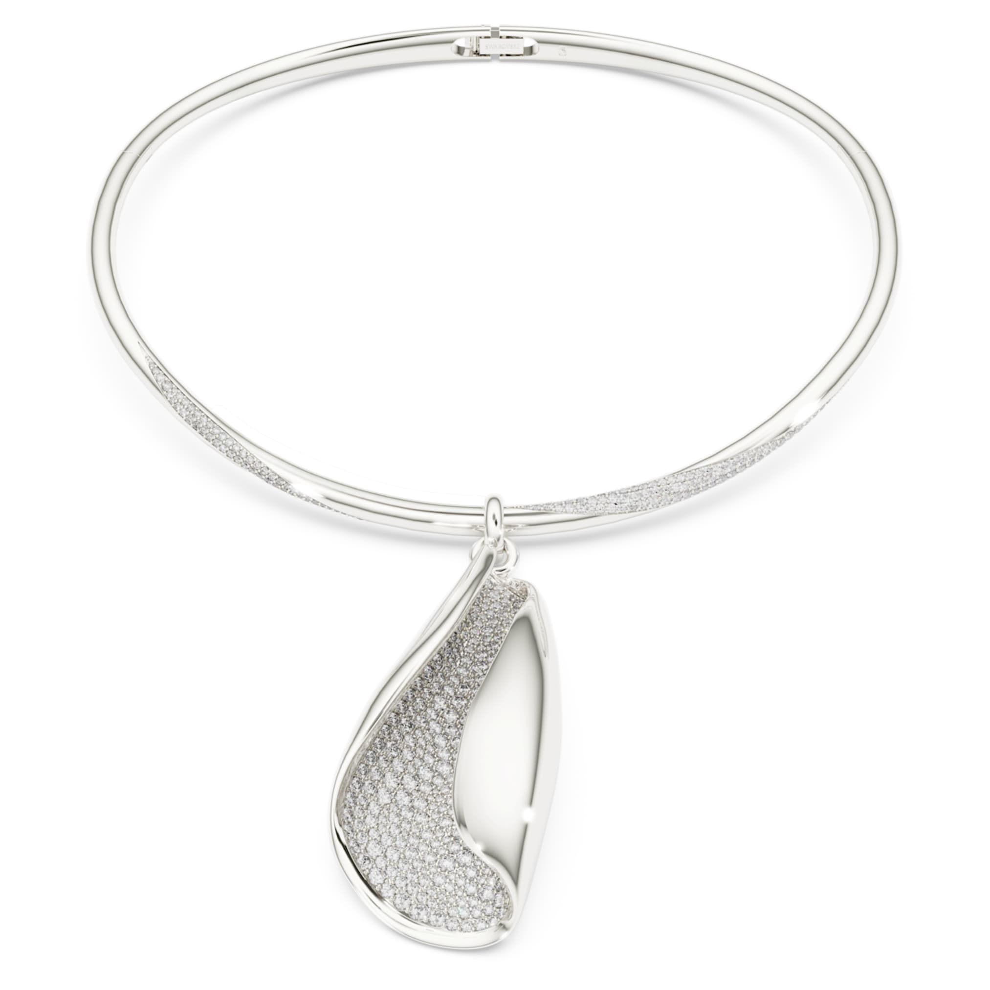Swarovski Classica necklace Statement, Round cut, White, Sterling silver