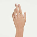 Swarovski Classica open ring Round cut, White, Sterling silver, 18K gold finish