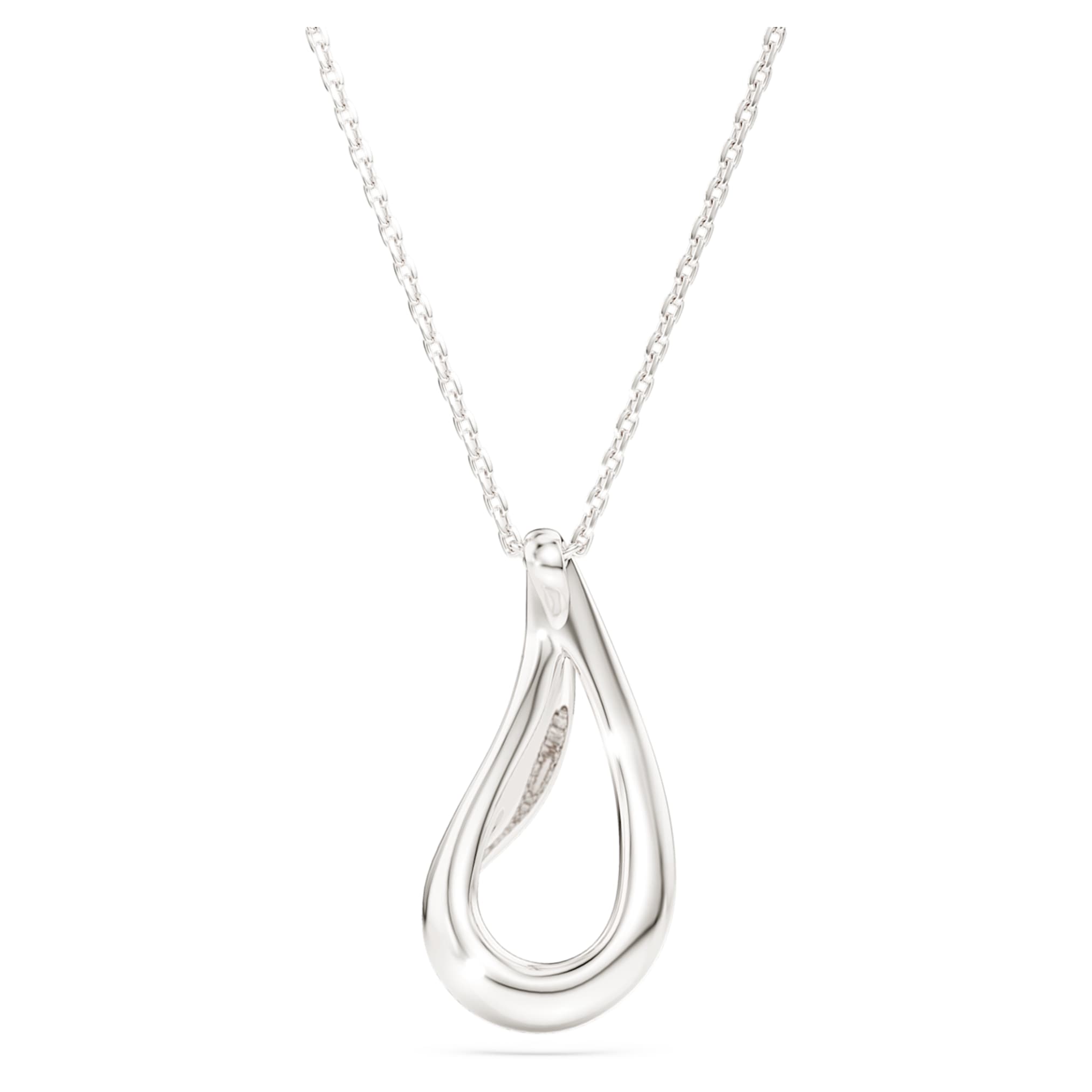 Swarovski Classica pendant Round cut, Long, White, Sterling silver