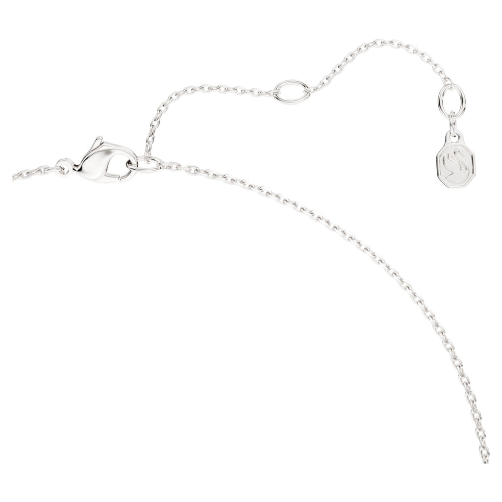 Swarovski Classica pendant Round cut, Long, White, Sterling silver