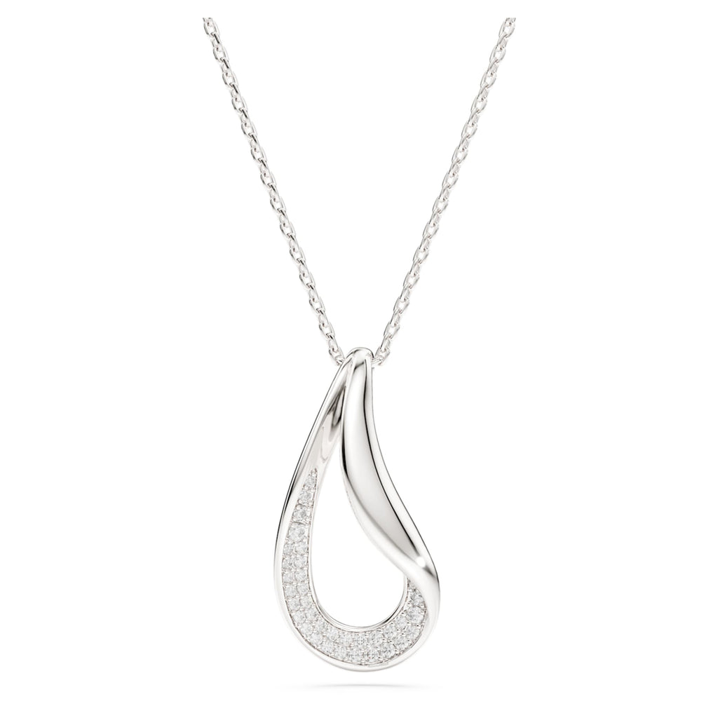 Swarovski Classica pendant Round cut, Long, White, Sterling silver