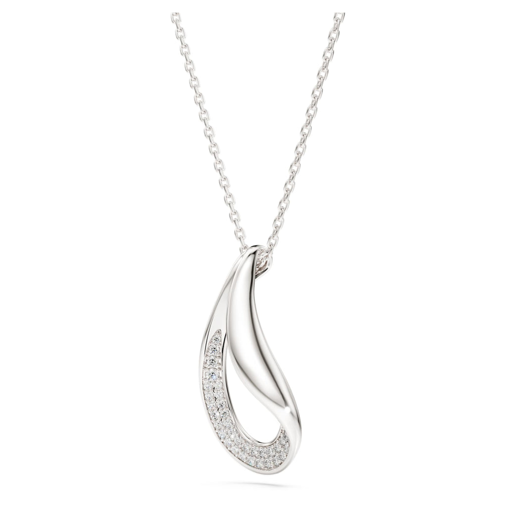 Swarovski Classica pendant Round cut, Long, White, Sterling silver