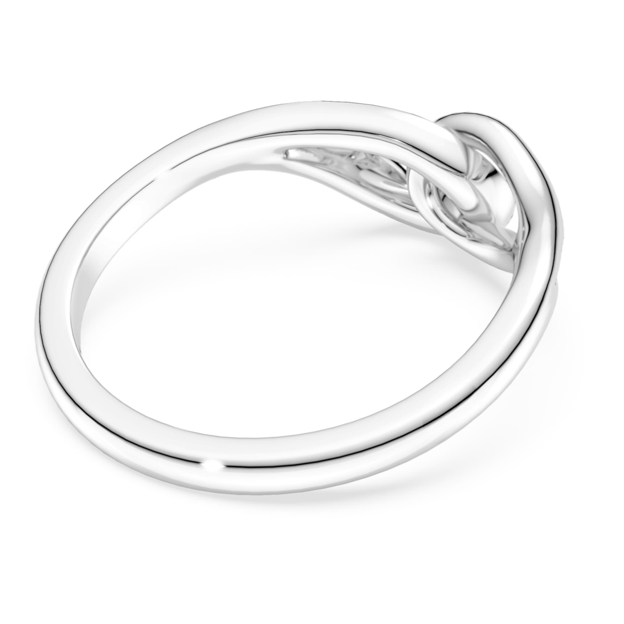 Swarovski Classica ring Round cut, Interlocking, White, Sterling silver
