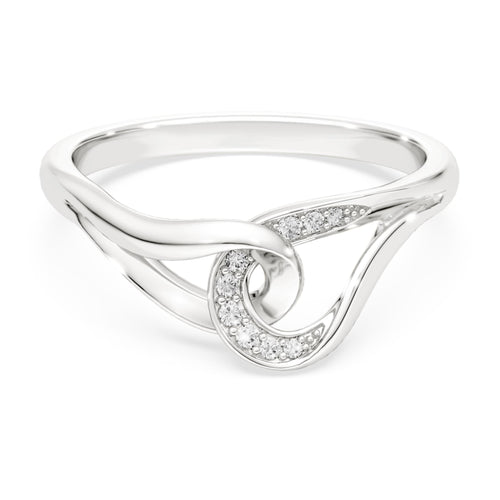 Swarovski Classica ring Round cut, Interlocking, White, Sterling silver