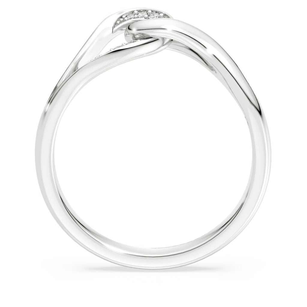 Swarovski Classica ring Round cut, Interlocking, White, Sterling silver