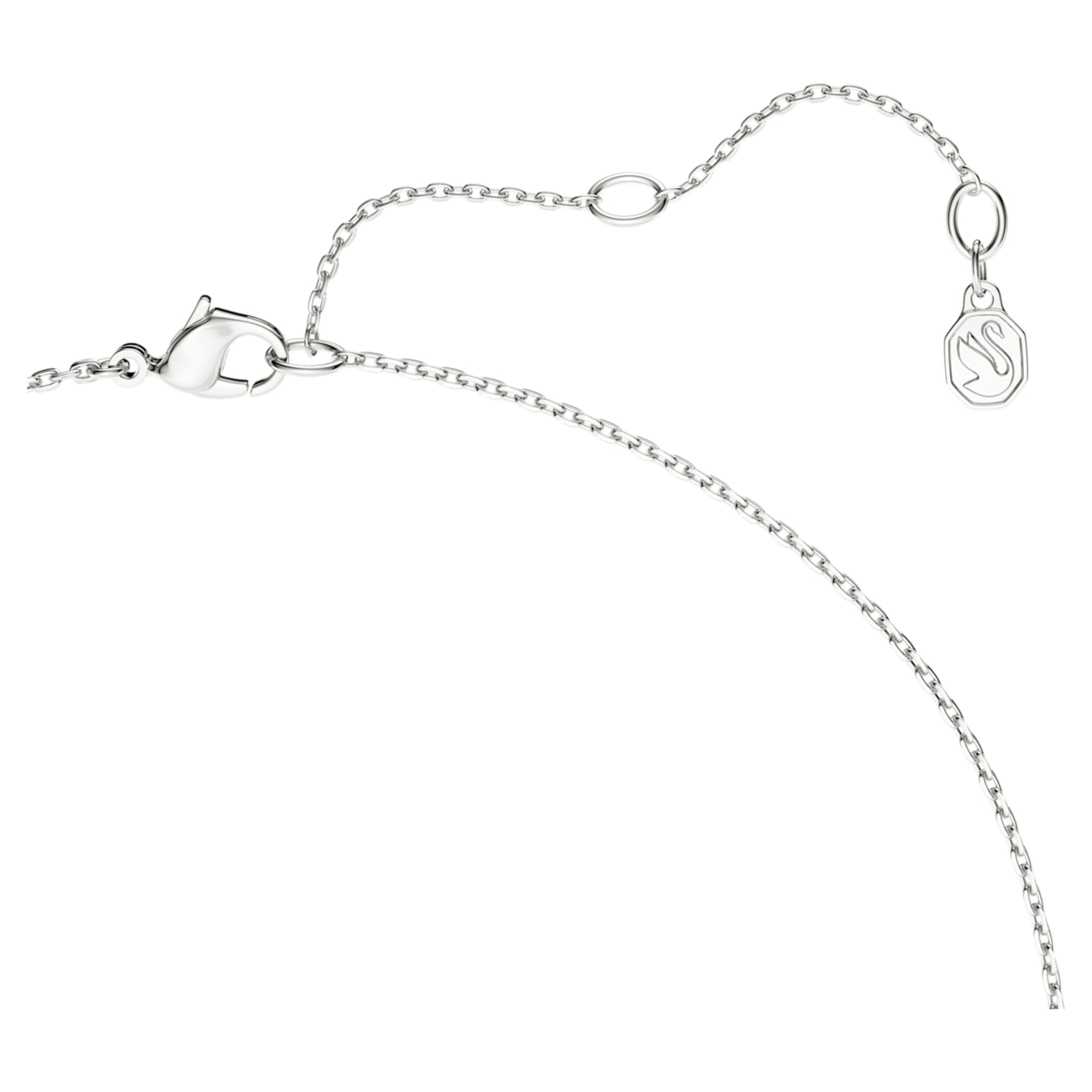 Swarovski Classica Y pendant Round cut, White, Sterling silver