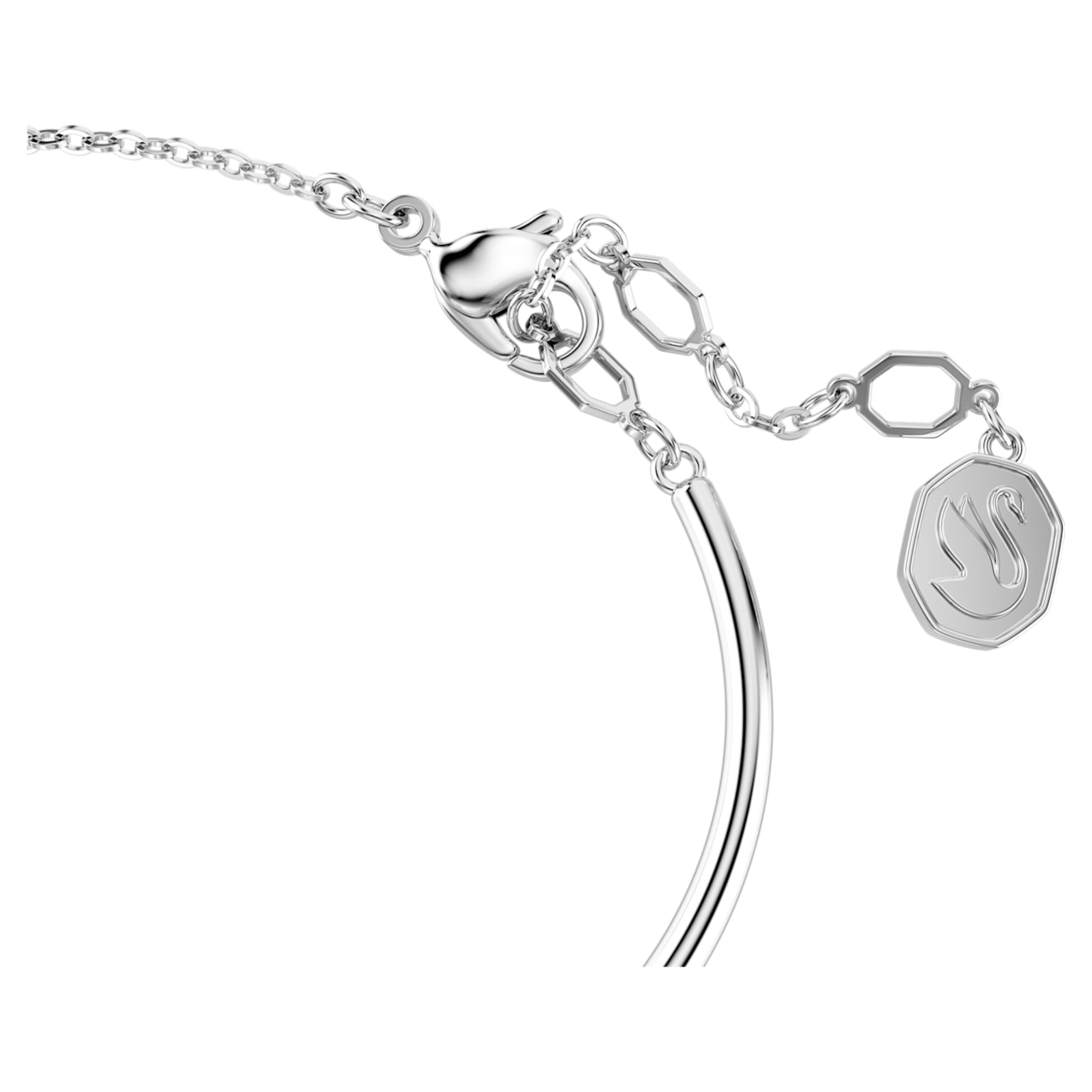 Swarovski Constella bangle Round cut, Dancing stone, White, Rhodium plated