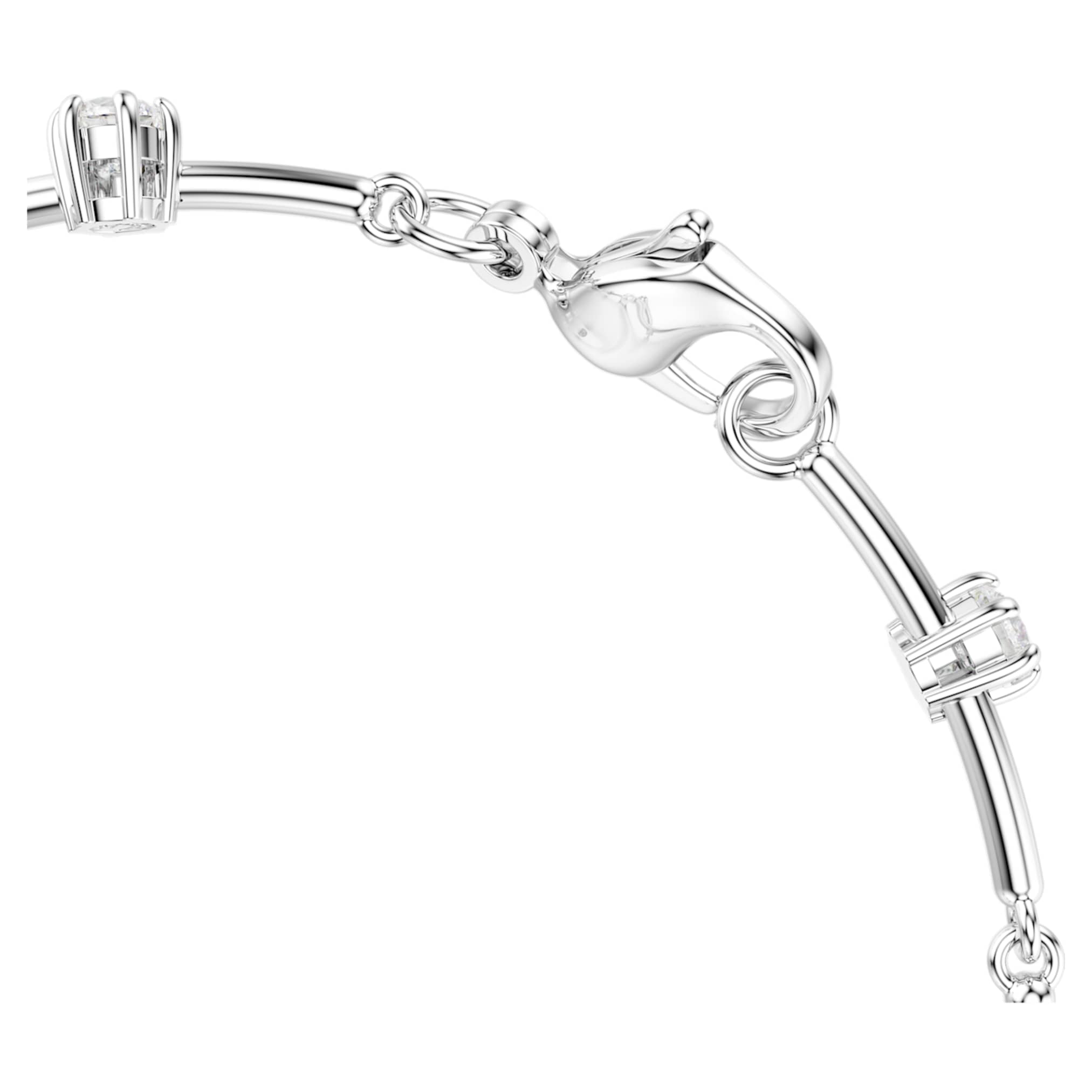 Swarovski Constella bracelet Crystal pearl, Round cuts, White, Rhodium plated
