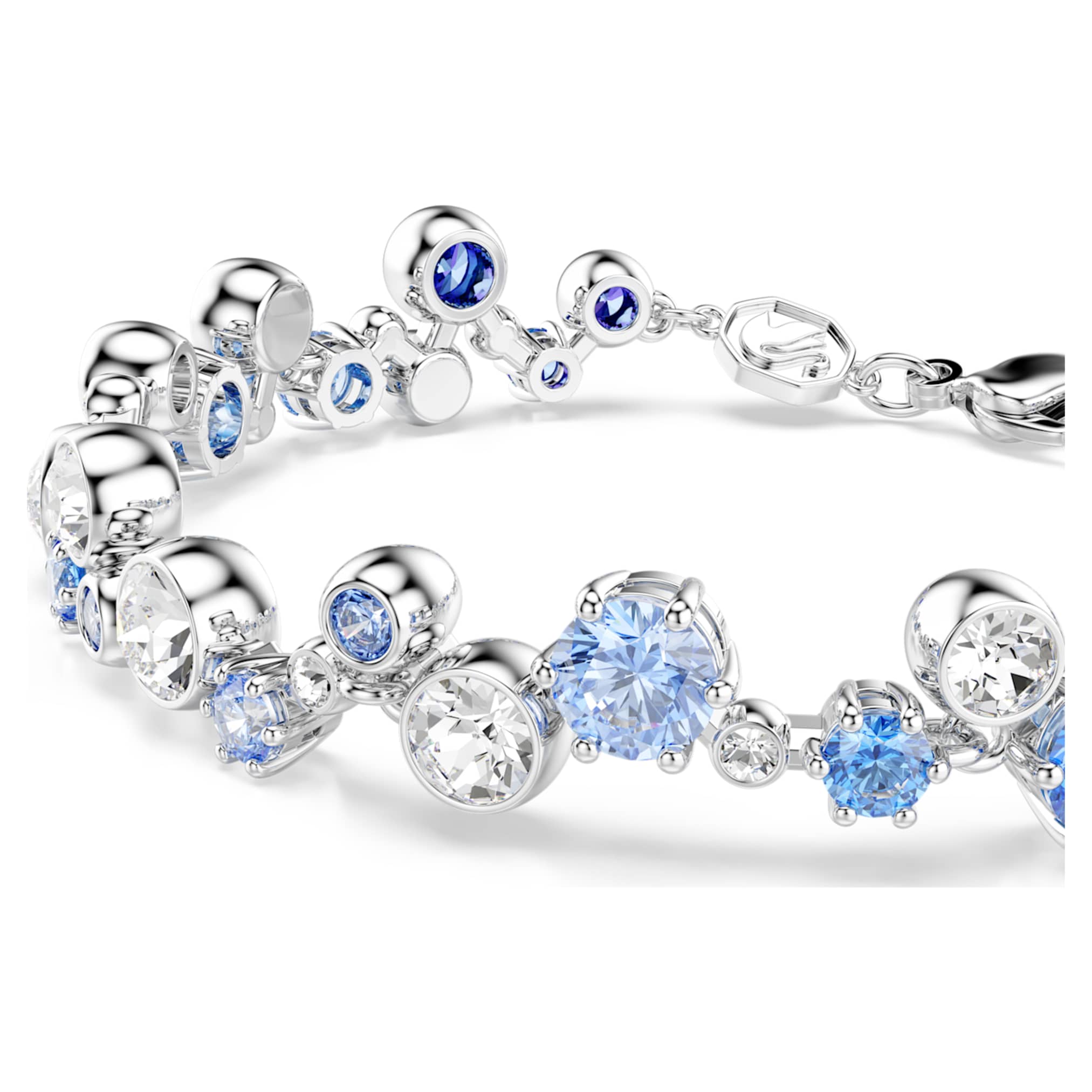 Swarovski Constella bracelet Mixed cuts, Blue, Rhodium plated