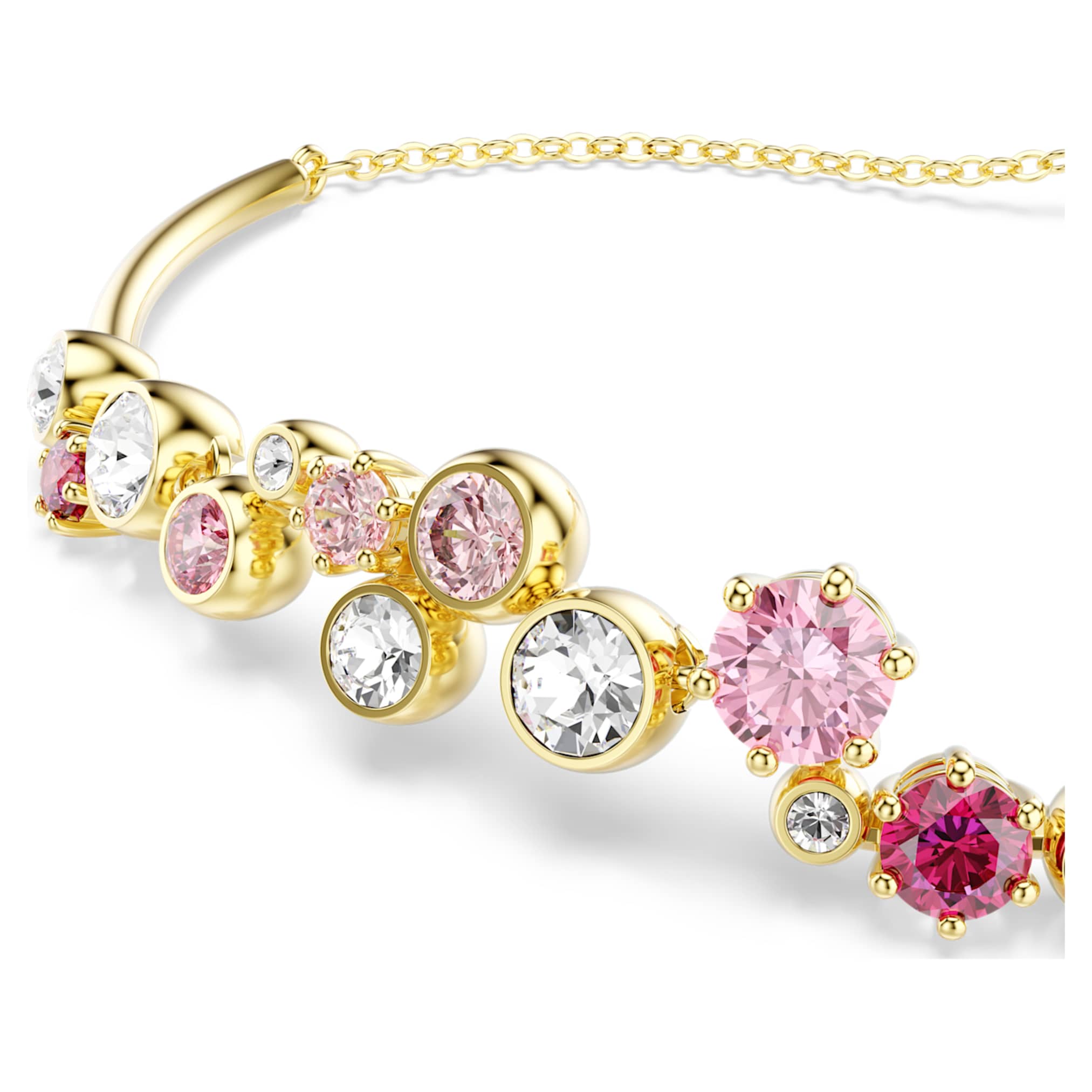 Swarovski Constella bracelet Mixed cuts, Multicolored, 18K gold finish