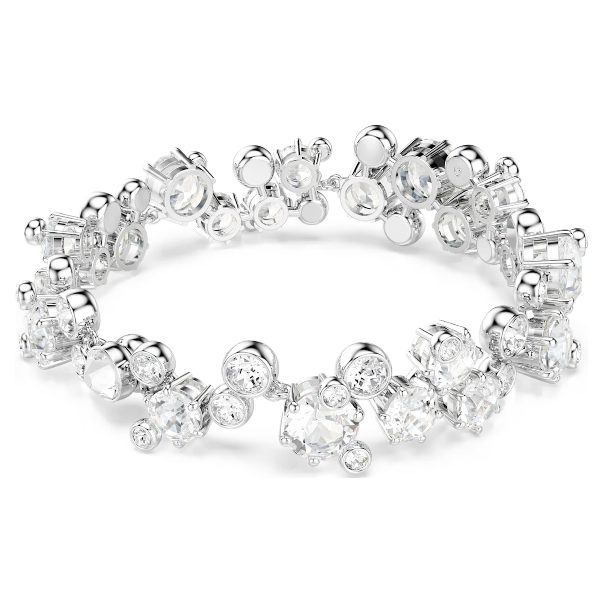 Swarovski Constella bracelet Mixed cuts, White, Rhodium plated