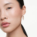 Swarovski Constella drop earrings Round cut, White, Rhodium plated