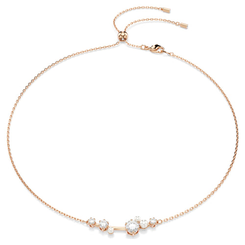 Swarovski Constella necklace Crystal pearl, Round cuts, White, 18K rose gold finish