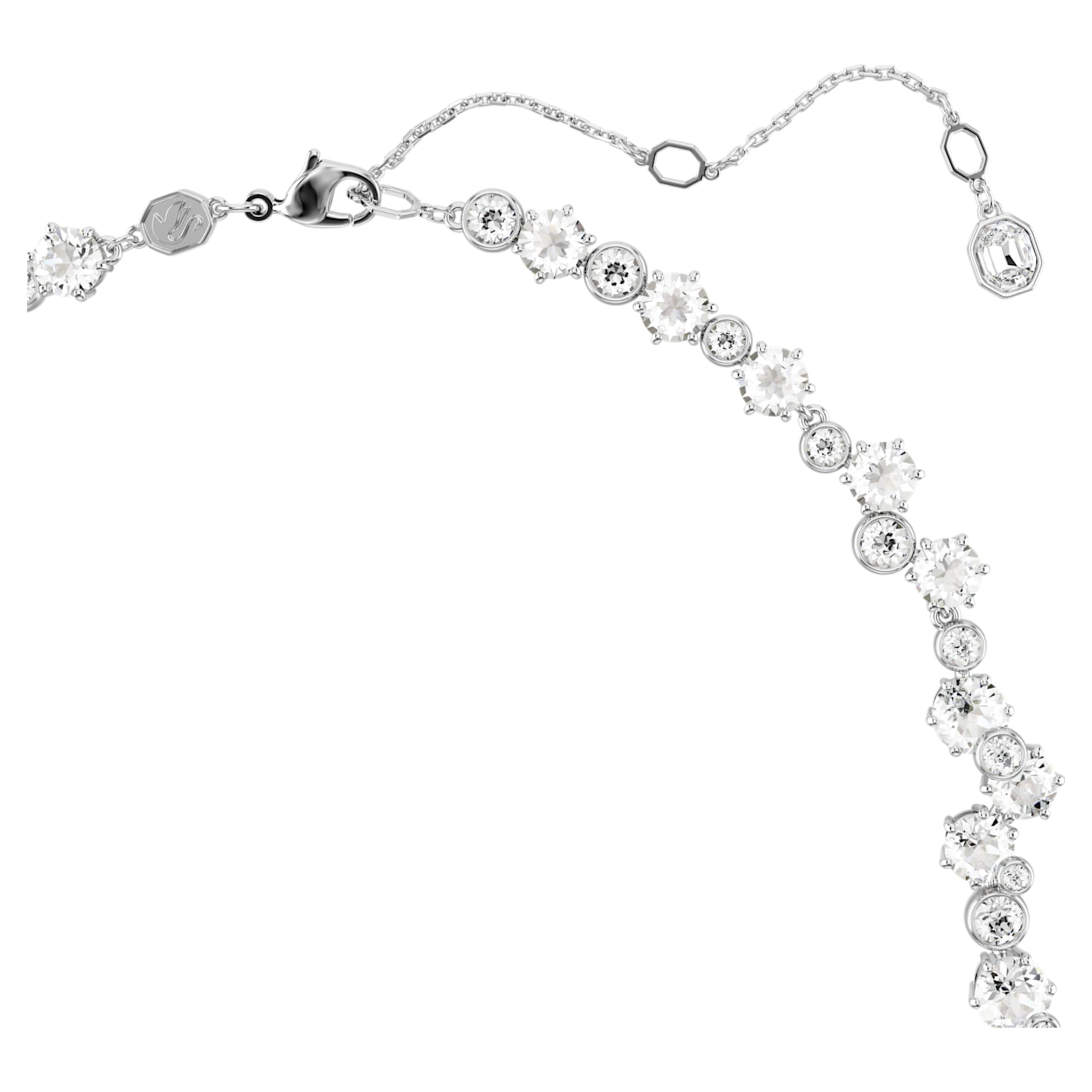 Swarovski Constella necklace Mixed cuts, Clasp, White, Rhodium plated