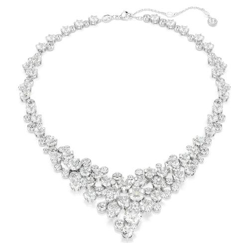 Swarovski Constella necklace Mixed cuts, Clasp, White, Rhodium plated