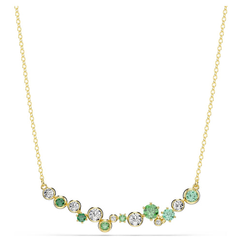 Swarovski Constella necklace Mixed cuts, Green, 18K gold finish