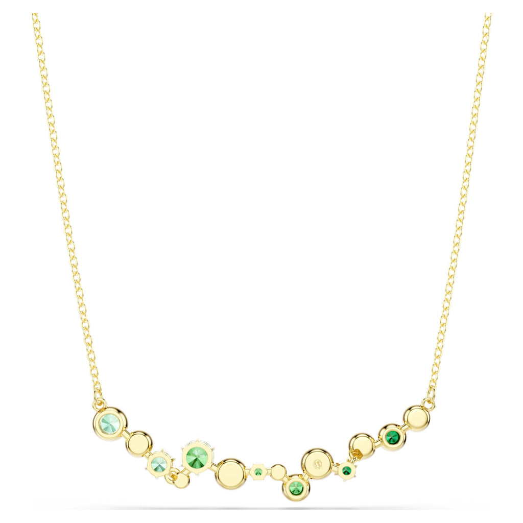 Swarovski Constella necklace Mixed cuts, Green, 18K gold finish